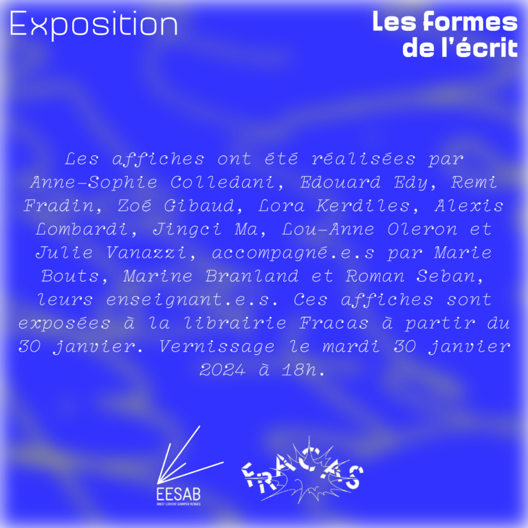 Exposition les formes de l'écrit 2024